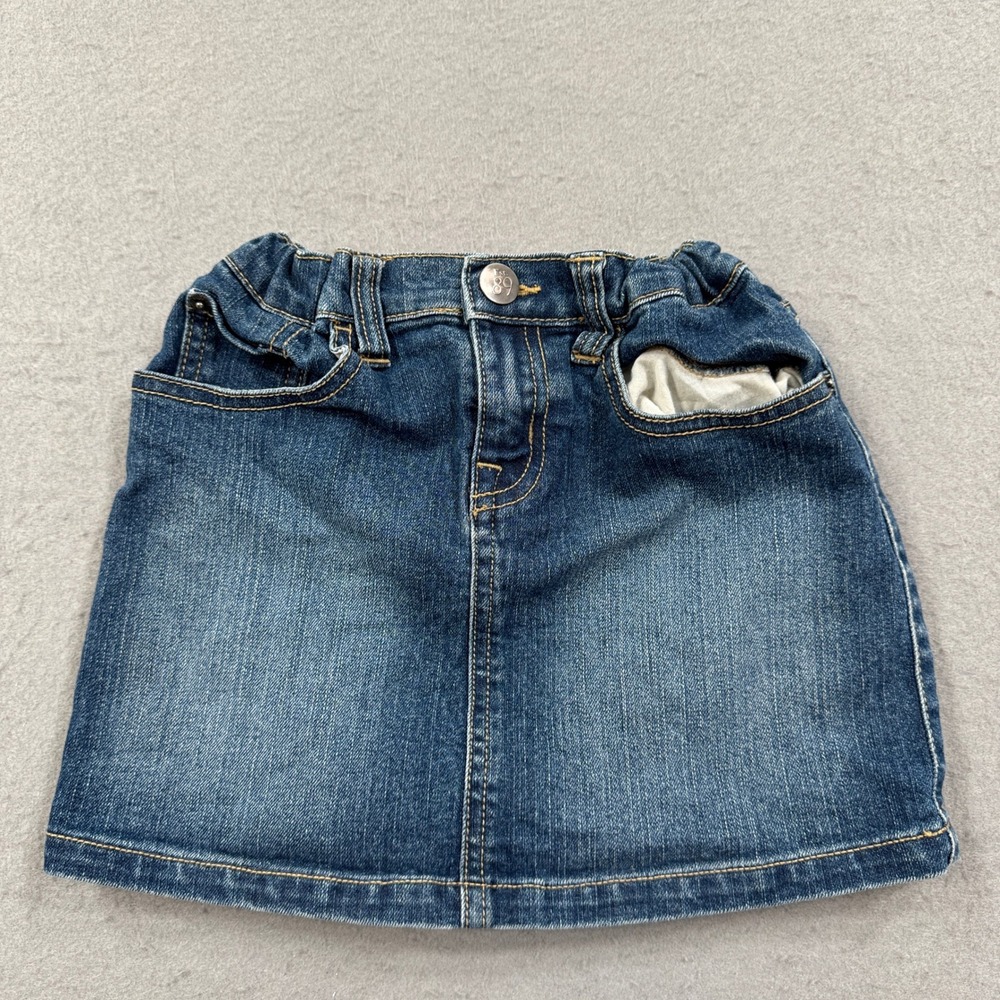 The Children's Place Mini Skirt Girl's 6X/7 Blue Denim Medium Wash Stretch Y2K